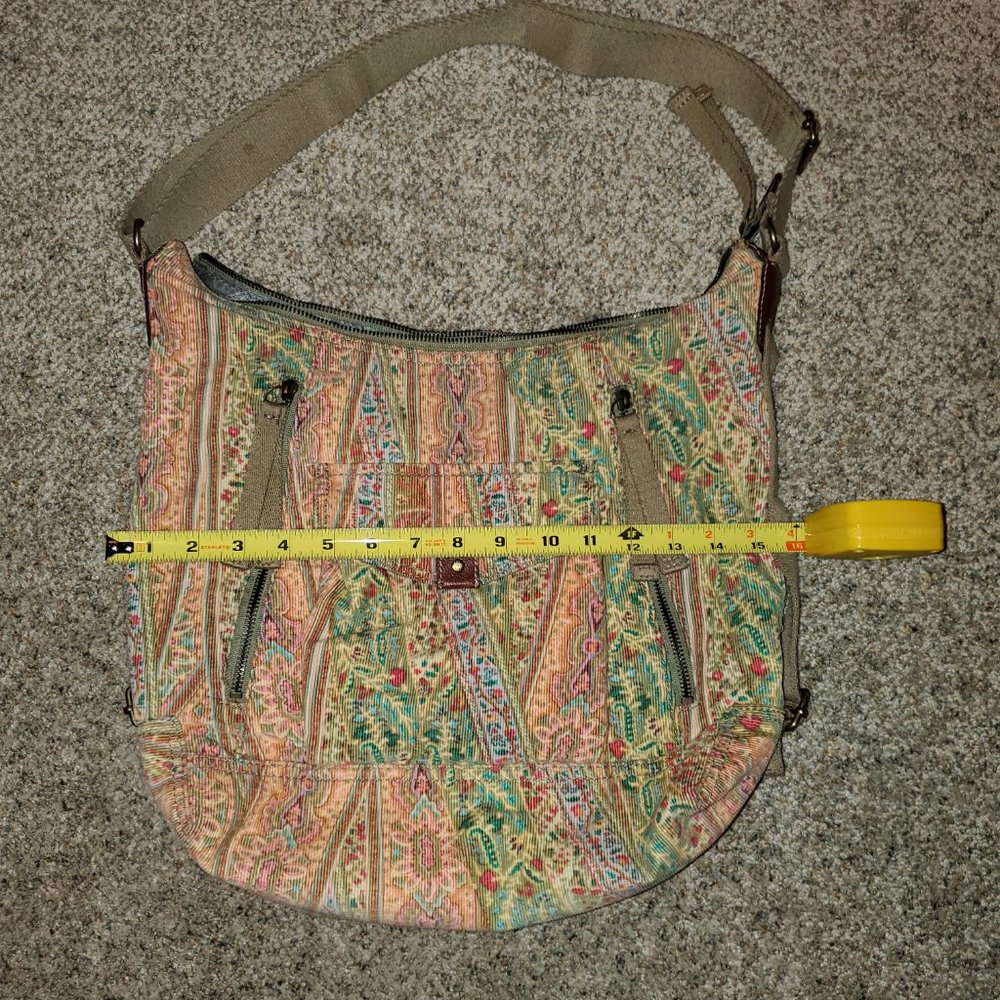 Vintage Fossil Pastel Paisley Fabric Messenger Bag - Picture 7 of 8